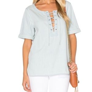 Rag & Bone Denim Tie Up Top